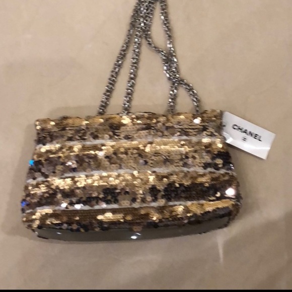 NEW Chanel Sequin Striped Medium Reissue Flap Multicolor - Picture 8 of 10